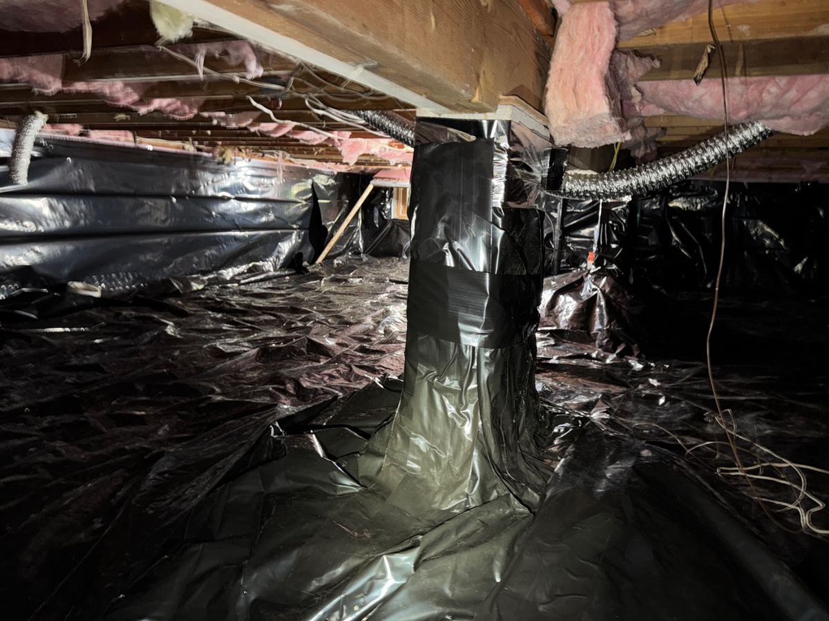 Crawlspace clean vapor barrier
