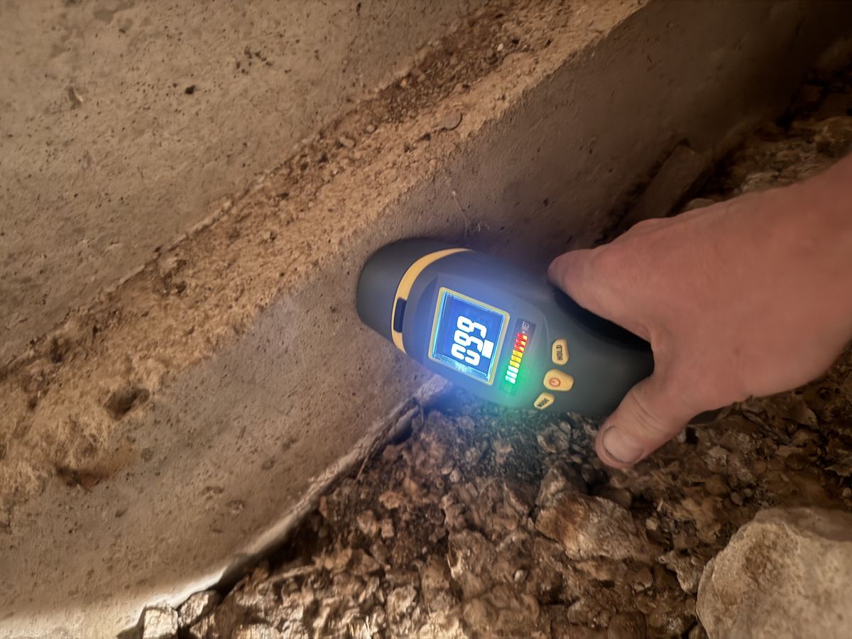 Foundation Wall Moisture Reading &mdash; Caribou Construction Colorado